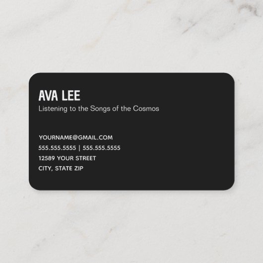 Astronomin Visitenkarte (Rückseite)