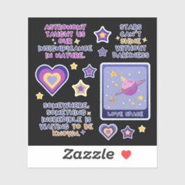 Astronomisch blau lila und gelb aufkleber