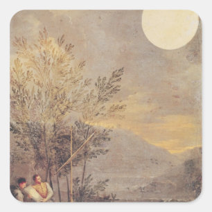 Astronomische Beobachtungen 2 Quadratischer Aufkleber