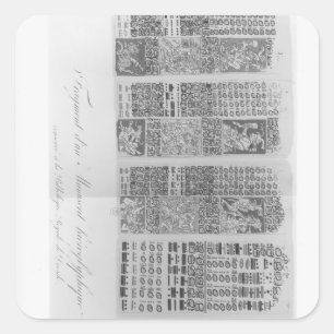 Astronomische Mayatabellen mit den Eklipsen Quadratischer Aufkleber