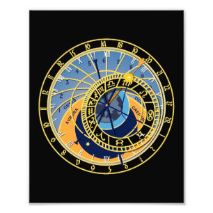 Astronomische Uhr Astrologie Sternenkonstellation Fotodruck