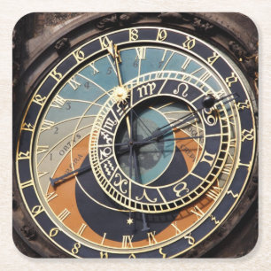 Astronomische Uhr im Praque Paper Untersetzer
