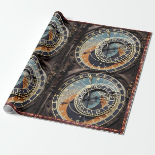 Astronomische Uhr in Prag Geschenkpapier