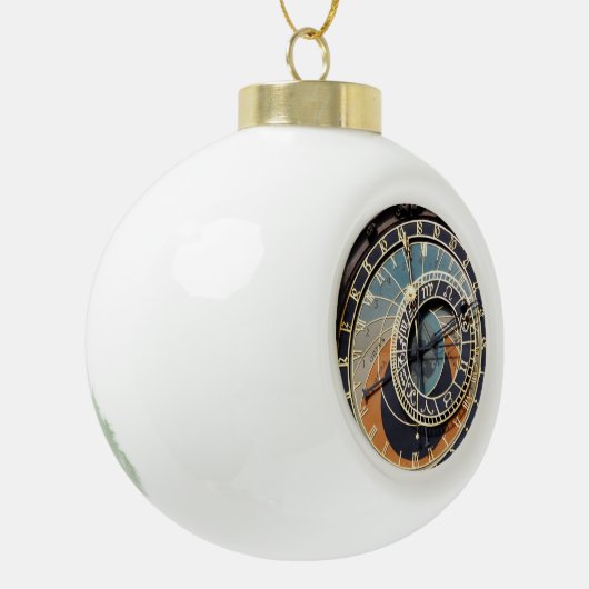Astronomische Uhr in Prag Keramik Kugel-Ornament (Links)