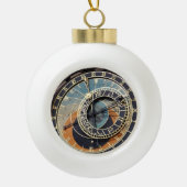 Astronomische Uhr in Prag Keramik Kugel-Ornament (Vorderseite)