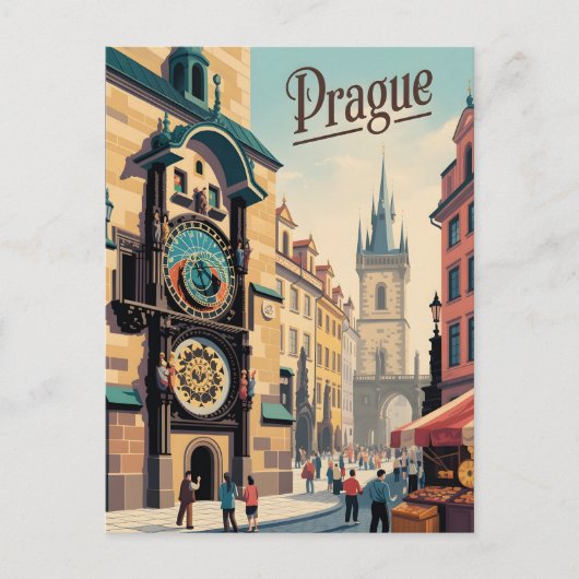 Astronomische Uhr in Prag Postkarte (Vorderseite)