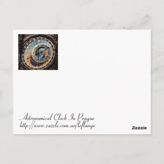 Astronomische Uhr in Prag Postkarte (Rückseite)