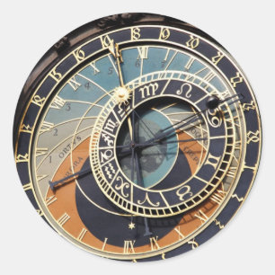 Astronomische Uhr in Prag Runder Aufkleber