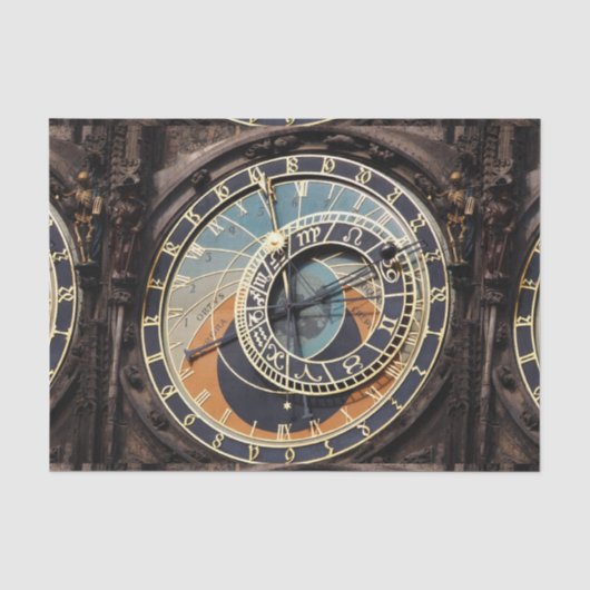 Astronomische Uhr in Prag Seidenpapier (Vorderseite)