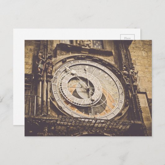 Astronomische Uhr in Prag Tschechien Postkarte (Vorne/Hinten)
