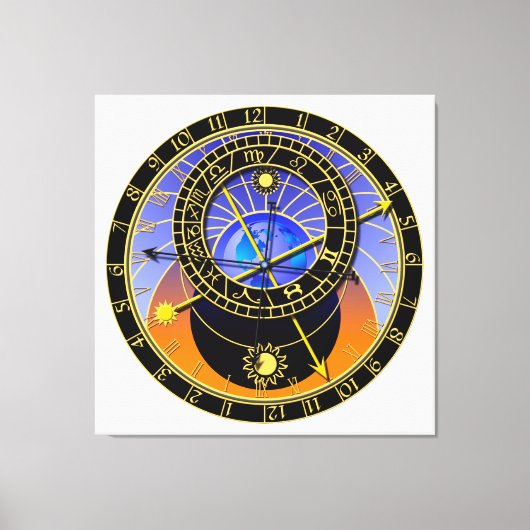Astronomische Uhr Leinwanddruck (Vorderseite)
