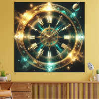 Astronomische Uhr mit goldenen Verzierungen