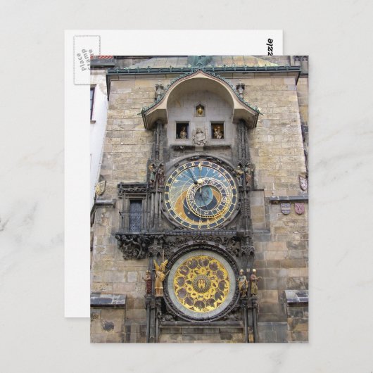 Astronomische Uhr oder Prag Orloj Postkarte (Vorne/Hinten)