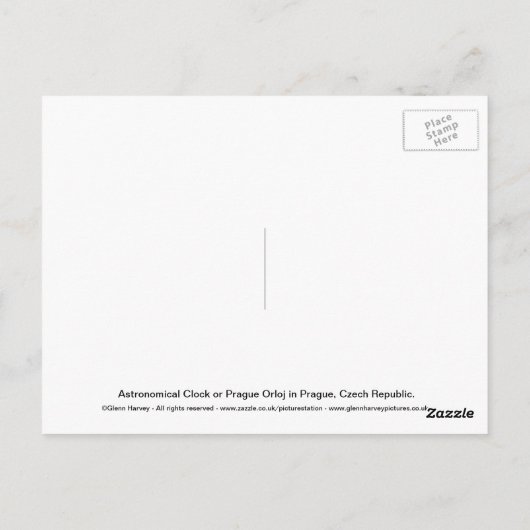 Astronomische Uhr oder Prag Orloj Postkarte (Rückseite)