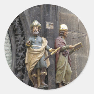 Astronomische Uhr oder Prag Orloj Runder Aufkleber