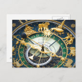 Astronomische Uhr Postkarte (Vorne/Hinten)