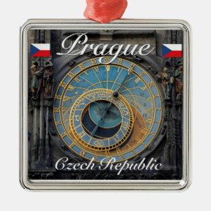 Astronomische Uhr Prag Orlog Tschechische Republik Ornament Aus Metall