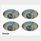 Astronomische Uhr Prag Orlog Tschechische Republik Ovaler Aufkleber (Blatt)