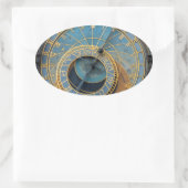 Astronomische Uhr Prag Orlog Tschechische Republik Ovaler Aufkleber (Tasche)