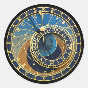 Astronomische Uhr-Prag-Orloj Runder Aufkleber