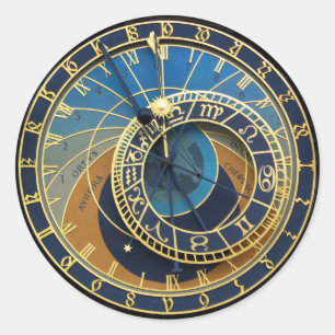 Astronomische Uhr-Prag-Orloj Runder Aufkleber