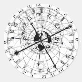 Astronomische Uhr Runder Aufkleber (Vorderseite)