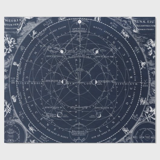 Astronomische Vintage Marine Geschenkpapier (Flach)