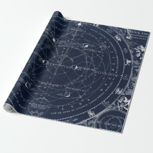 Astronomische Vintage Marine Geschenkpapier