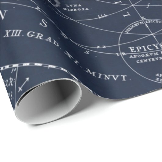 Astronomische Vintage Marine Geschenkpapier (Rolleneckpunkt)