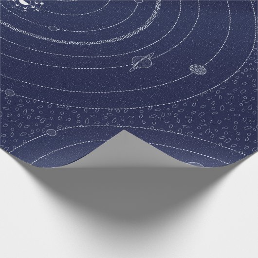 Astronomische Weltraumbahnhöfe Geschenkpapier (Ecke)