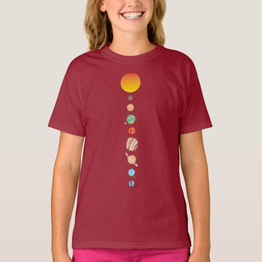 Astronomischer T - Shirt von Sonnensystemen (Vorderseite)