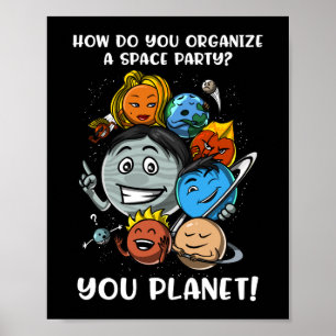 Astronomisches WeltraumParty Sonnensystem Planets  Poster