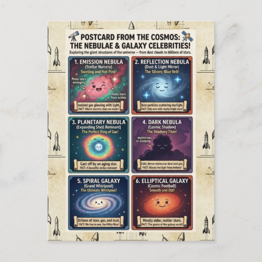 Astronomy Nebula Galaxy Space Science Design Postkarte (Vorderseite)