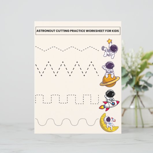 ASTRONOUT CUTTING PRACTICE WORKSHEET FOR KIDS (Stehend Vorderseite)