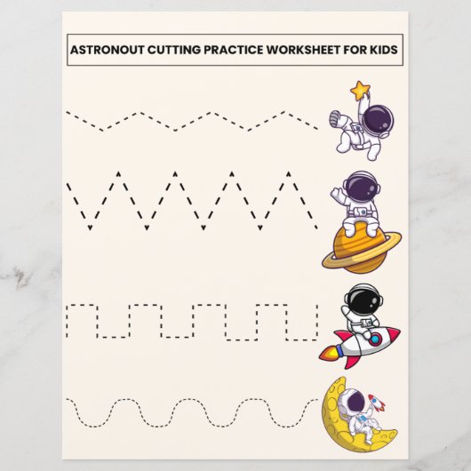 ASTRONOUT CUTTING PRACTICE WORKSHEET FOR KIDS (Vorderseite)