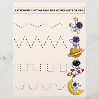 ASTRONOUT CUTTING PRACTICE WORKSHEET FOR KIDS FLYER