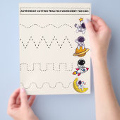 ASTRONOUT CUTTING PRACTICE WORKSHEET FOR KIDS FLYER (Hand)