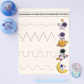 ASTRONOUT CUTTING PRACTICE WORKSHEET FOR KIDS FLYER (Einzeln)