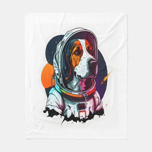 Astronout Dog Mascot Fleecedecke (Vorderseite)