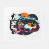 Astronout Dog Mascot Fleecedecke (Vorderseite (Horizontal))