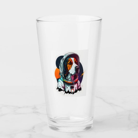 Astronout Dog Mascot Glas (Vorderseite)