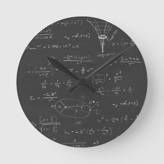 Astrophysics diagrams and formulas runde wanduhr (Vorderseite)