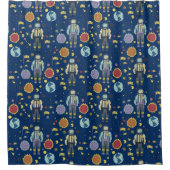 Astrounaut Space Man farbenfroh Duschvorhang (Vorderseite)