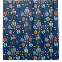 Astrounaut Space Man farbenfroh Duschvorhang