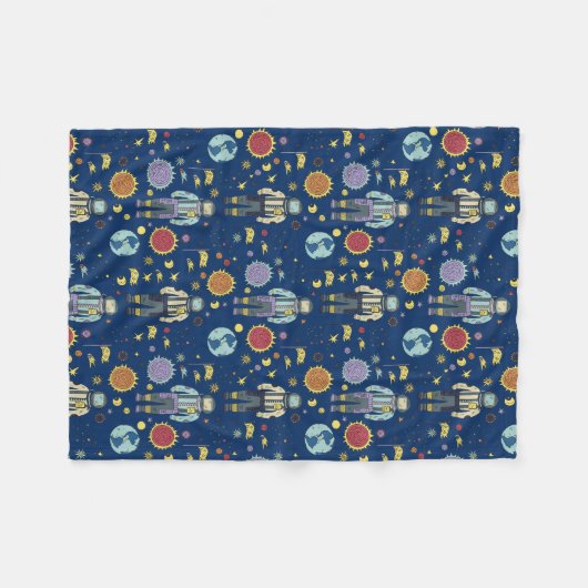 Astrounaut Space Man farbenfroh Fleecedecke (Vorderseite (Horizontal))