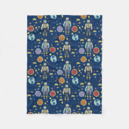 Astrounaut Space Man farbenfroh Fleecedecke