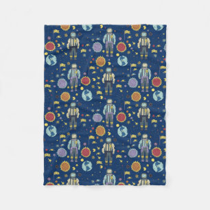 Astrounaut Space Man farbenfroh Fleecedecke