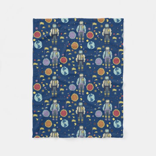 Astrounaut Space Man farbenfroh Fleecedecke (Vorderseite)