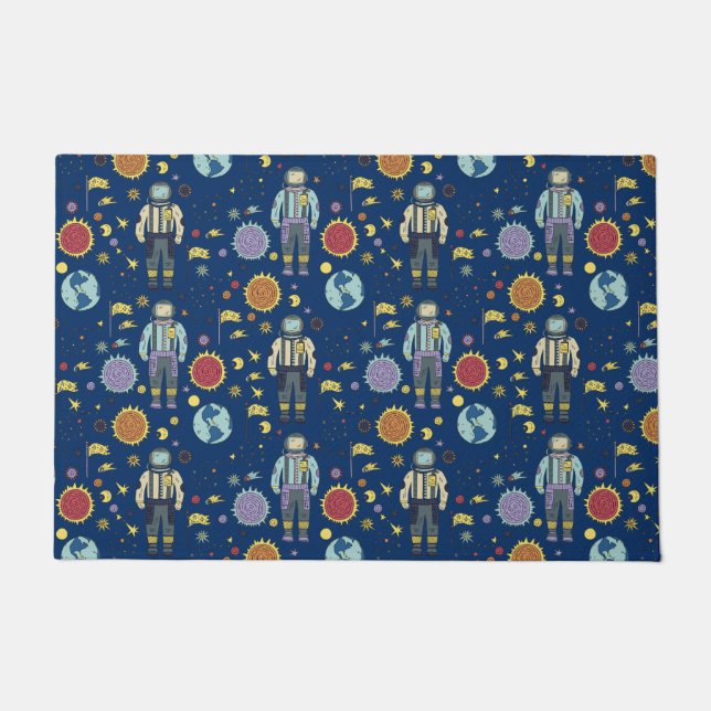 Astrounaut Space Man farbenfroh Fußmatte (Vorderseite)