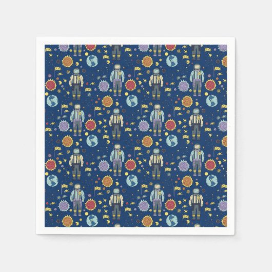 Astrounaut Space Man farbenfroh Serviette (Vorderseite)